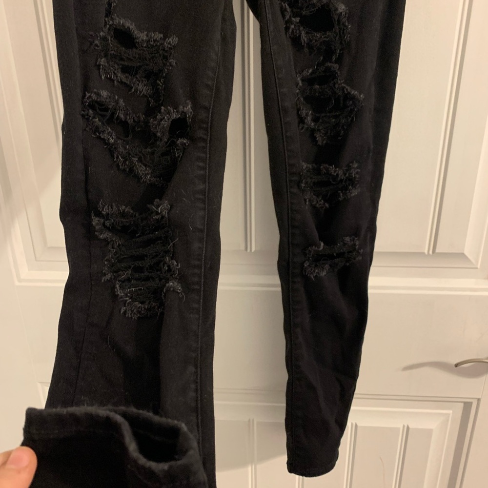 Black ripped skinny jeans from American Eagle